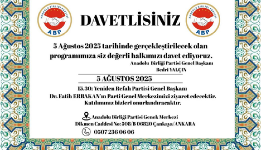 DAVETLİSİNİZ