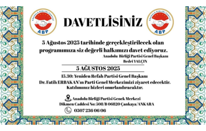 DAVETLİSİNİZ